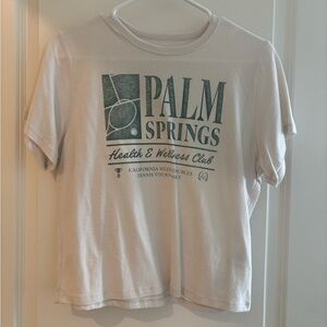 Abercrombie & Fitch White Tee with Faded Green Graphic